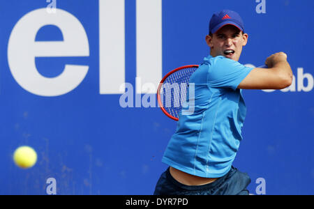 Barcelona, Spain. 24th Apr, 2014. BARCELONA-SPAIN -24 April: Thiem in the match between Giraldo and D. Thiem, for the 1/8 final of the Barcelona Open Banc Sabadell, 62 Trofeo Conde de Godo, played at the Tennis RC Barcelona on April 24, 2014 Photo. Joan Valls/Urbanandsport/Nurphoto © Joan Valls/NurPhoto/ZUMAPRESS.com/Alamy Live News Stock Photo