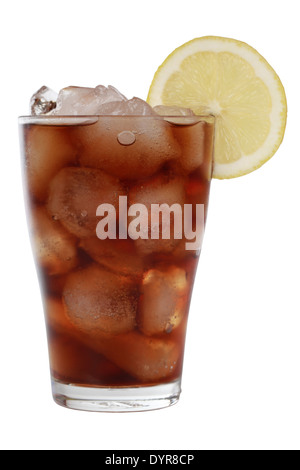 Glass of cola drink isolated on white background, top view Stock Photo ...
