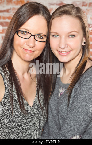 Portrait of a beautiful mother and daughter Stock Photo
