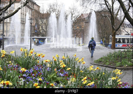 Fountain at Sendlinger-Tor-Platz in Munich, 2012 Stock Photo