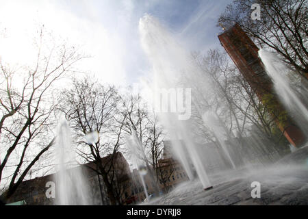 Fountain at Sendlinger-Tor-Platz in Munich, 2012 Stock Photo