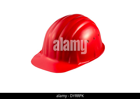 Red Hard Hat isolated on white background Stock Photo