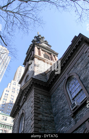 new york city littel church in financial district Stock Photo