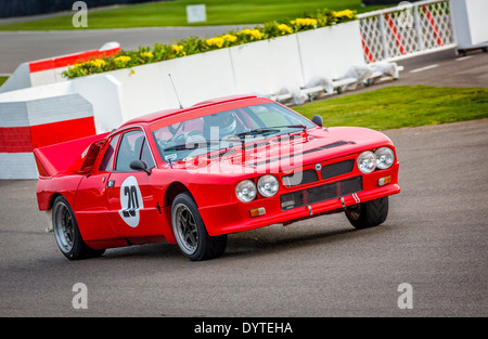 1983 Lancia 037 Group B rally car with driver Stuart Rolt. 72nd Goodwood Members meeting, Sussex, UK. Stock Photo