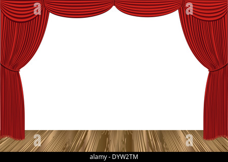 Rred drapes curtain. gradient mash. Vector illustration Stock Photo