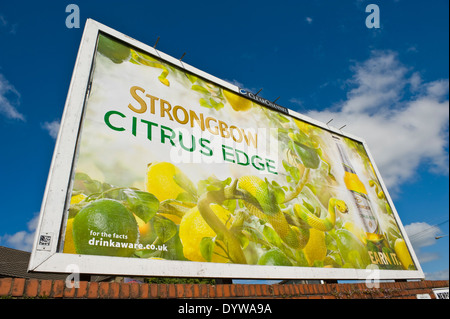 Bulmer's Strongbow Citrus Edge Cider 48 sheet advertising billboard poster on ClearChannel roadside site in Newport South Wales UK Stock Photo