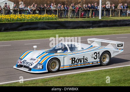 1983 Aston Martin Nimrod C2B with driver Roger Bennington. 72nd Goodwood Members meeting, Sussex, UK. Stock Photo