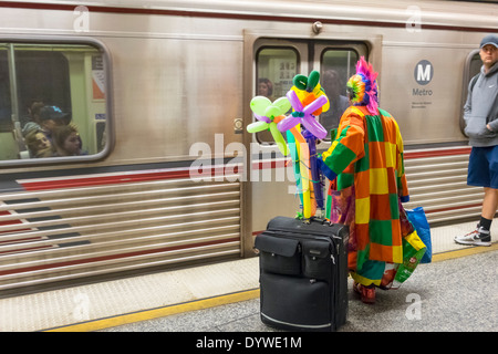 Los Angeles California,LA County Metro Rail,Red Line,rail,subway,train,mass transit,public transportation,Hollywood Highland,station,platform,commuter Stock Photo