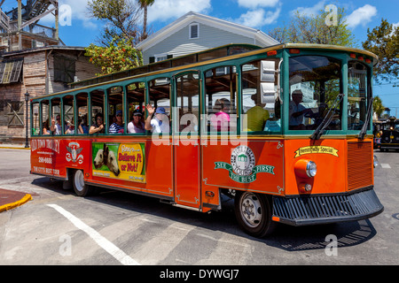 Old Town Trolley, Key West, Florida, USA Stock Photo