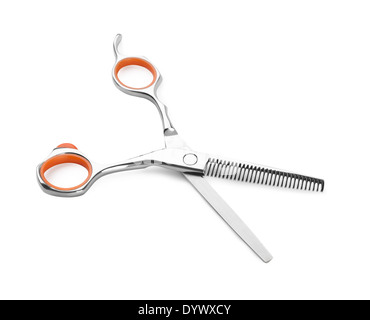Thinning scissors on a white background Stock Photo