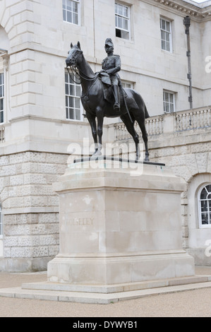 Bronze statue of Field-Marshal, 1st Viscount Wolseley, Garnet Joseph at the Horse Guards Parade, London, England. Stock Photo