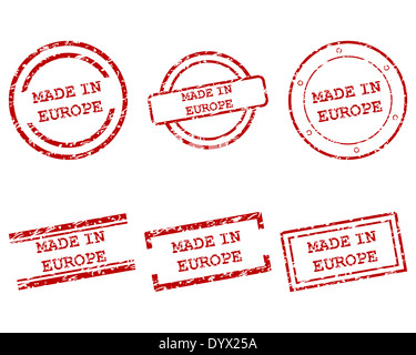 Made in Europe stamps Stock Photo