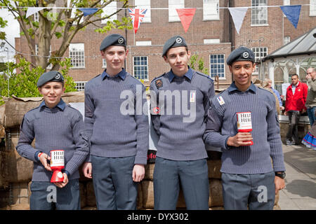 West Wickham,UK,26th April 2014,RAF cadets collecting money for the Help for Heroes charity outside the Swan pub in West Wickham Ken Credit: Keith Larby/Alamy Live News Stock Photo