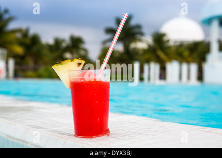 Glass of Strawberry Daiquiri cocktail Stock Photo