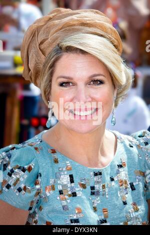 De Rijp, The Netherlands , 26th Apr, 2014. Dutch Queen Maxima attends the King's Day (Koningsdag) celebrations in De Rijp, 26 April 2014. The Dutch Royal family celebrates the birthday of the King on 27 April at King' s Day. Credit:  dpa picture alliance/Alamy Live News Stock Photo