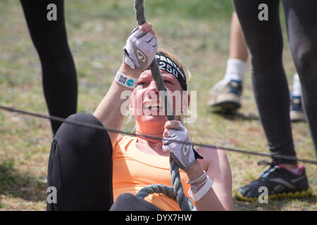 Rome, Italy. 26th Apr, 2014. Spartan Race is a 'strong effort' race that involve more than 3000 athletes, mainly amateur and not professionals. Firs time in Italy, the race have obstacles as walls to climb, nets, game e weight lifting Credit:  Francesco Gustincich/Alamy Live News Stock Photo