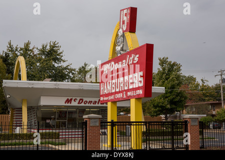 The first McDonalds hamburger restaurant now a museum in Des Plaines, Illinois, USA Stock Photo