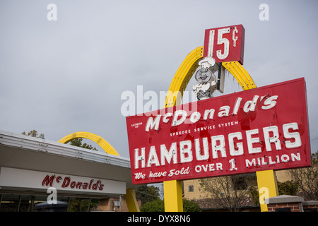 The first McDonalds hamburger restaurant now a museum in Des Plaines, Illinois, USA Stock Photo