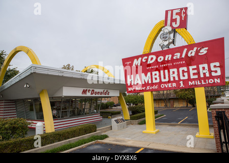 The first McDonalds hamburger restaurant now a museum in Des Plaines, Illinois, USA Stock Photo