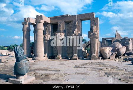 Ramesseum : the funeral temple of pharaoh Ramses II the Great(1303-1213 b.C. XIX dyn.). Stock Photo