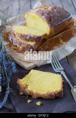 Lemon Drizzle Cake Stock Photo