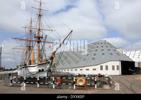 HMS Gannet Victorian sloop sailing ship at The Historic Dockyard, Chatham, Kent ME4 4TE, England Stock Photo