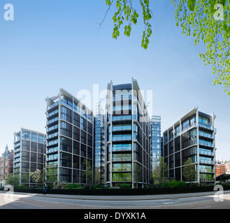 Ultra expensive apartment buildings at One Hyde Park in Knightsbridge London United Kingdom Stock Photo