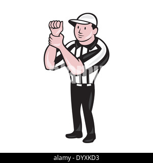 Illustration of an american football official referee with hand signal ...