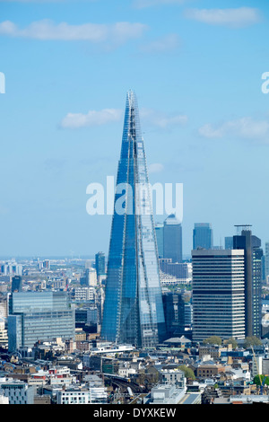 View of The Shard new skyscraper and skyline of London United Kingdom Stock Photo