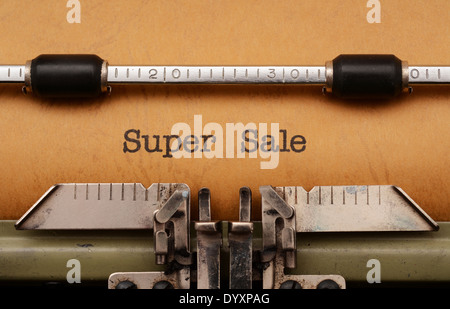 Super Sale text on typewriter Stock Photo
