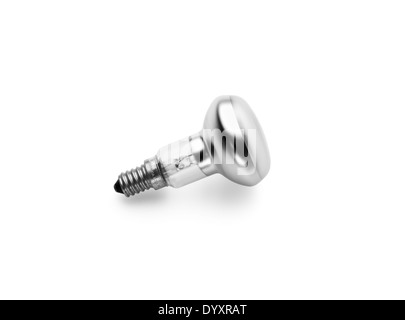 a screw light bulb photographed against a white background Stock Photo