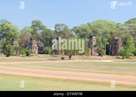 Prasat Suor Prat towers, Angkor Thom, Cambodia Stock Photo