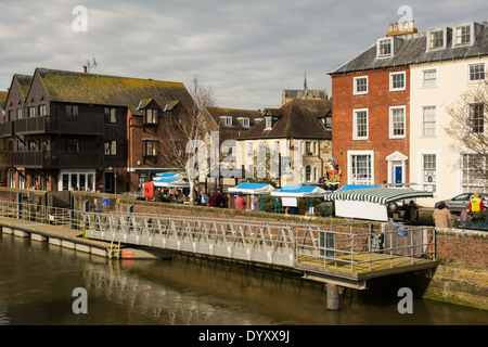 A Farmers Market by Arundel Town Quay and the High Street, Arundel, West Sussex. Stock Photo