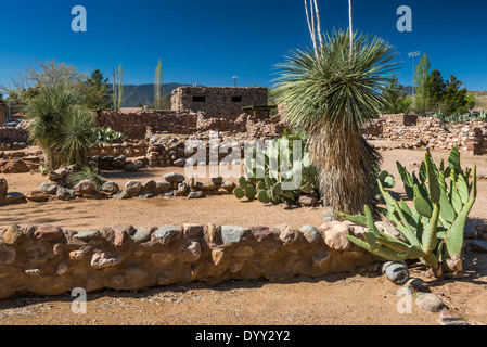 Besh-Ba-Gowah Archaeological Park, a partially reconstructed 14th century Salado Indian pueblo ruin, in Globe, Arizona, USA Stock Photo