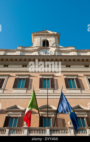 Rome Italian government ministry facade with flags. Ministry of ...