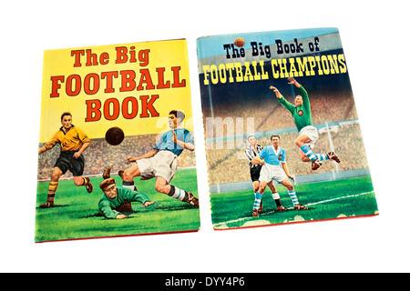Pair of vintage 1950's illustrated British football books - 'The Big Book of Football Champions'. Stock Photo