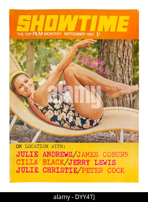 Italian actress Claudia Cardinale on the front cover of the September 1967 edition of 'Showtime' magazine Stock Photo