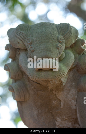 Komainu statue at a temple In Tokyo, Japan Stock Photo