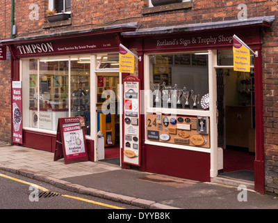 Timpsons shop, High Street East, Uppingham, Rutland, England, UK Stock Photo