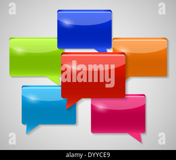 Colored Speech Bubbles Vector Illustration. EPS 10 Stock Photo