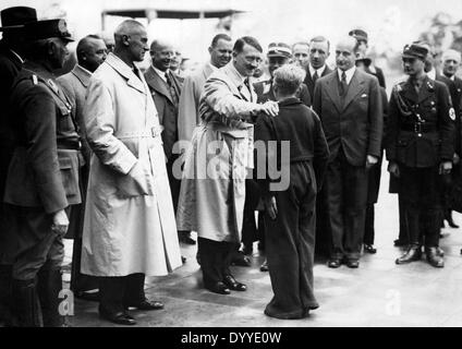 Adolf Hitler with a young athlete, 1933 Stock Photo