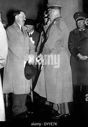 Adolf Hitler with Gerd von Rundstedt and Werner von Fritsch, 1933 Stock Photo