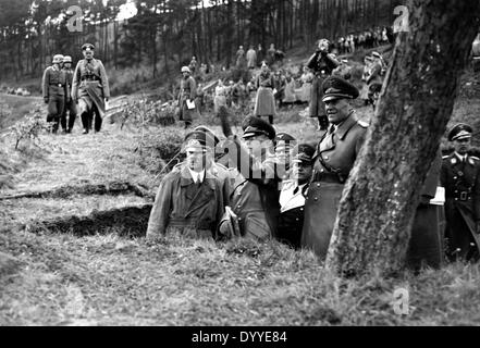 Adolf Hitler with other Wehrmacht officers at the Siegfried Line, 1939 Stock Photo