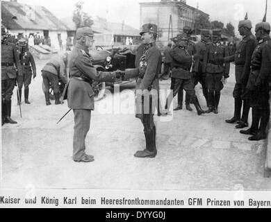 Ludwig III and Karl I at the Eastern Front, 1917 Stock Photo