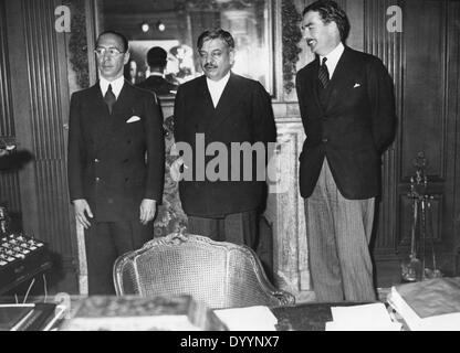 Signor Buwich, Pierre Laval and Anthony Eden, 1935 Stock Photo