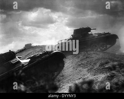 A German Panzer I in a maneuver, 1936 Stock Photo