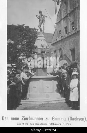 The Eva Fountain in Grimma, 1912 Stock Photo