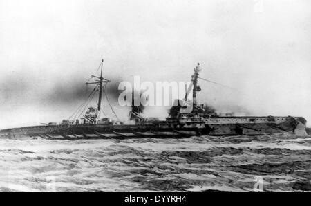 World War I: Sinking of British armoured cruiser HMS Monmouth Stock ...