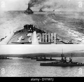 Battle cruisers of the German war fleet in Scapa Flow, 1919 Stock Photo