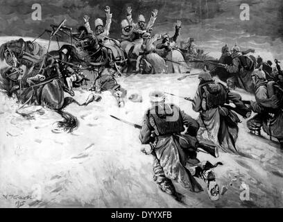 Assault of the German troops, 1915 Stock Photo